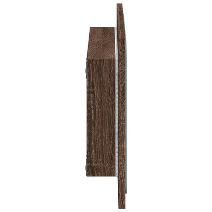 Specchio da Bagno LED Rovere Marrone 60x8,5x38 cm in Truciolato | homemem39