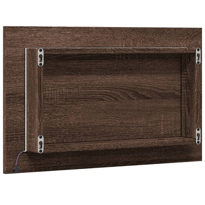 Specchio da Bagno LED Rovere Marrone 60x8,5x38 cm in Truciolato | homemem39