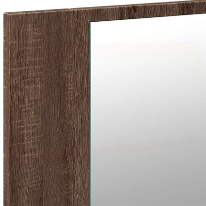 Armadietto Specchio con LED Rovere Marrone 80x12x45cm Acrilico - homemem39