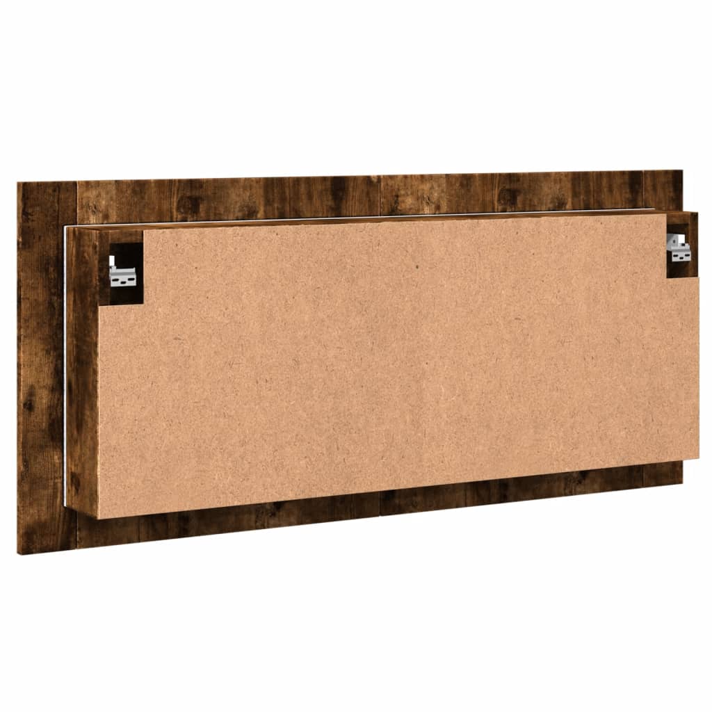 Armadietto a Specchio con LED Rovere Fumo 100x12x45 cm - homemem39