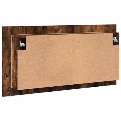 Armadietto a Specchio con LED Rovere Fumo 90x12x45cm Acrilico - homemem39