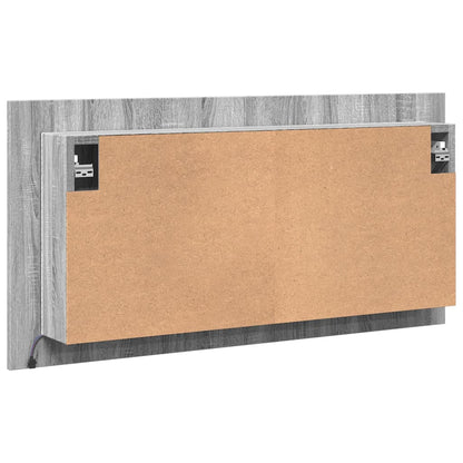 Armadietto a Specchio con LED Grigio Sonoma 90x12x45cm Acrilico - homemem39