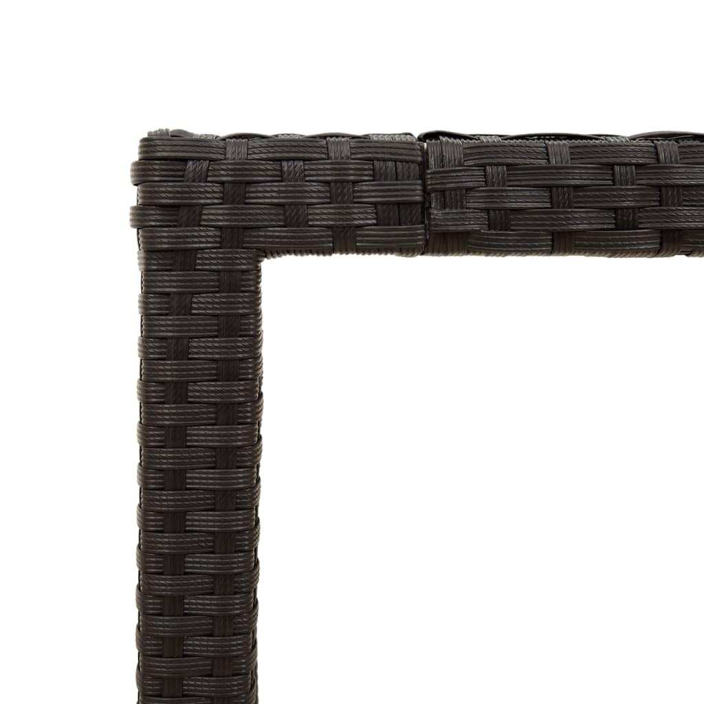 Tavolo Giardino Piano Legno Acacia Nero 150x90x75 cm Polyrattan