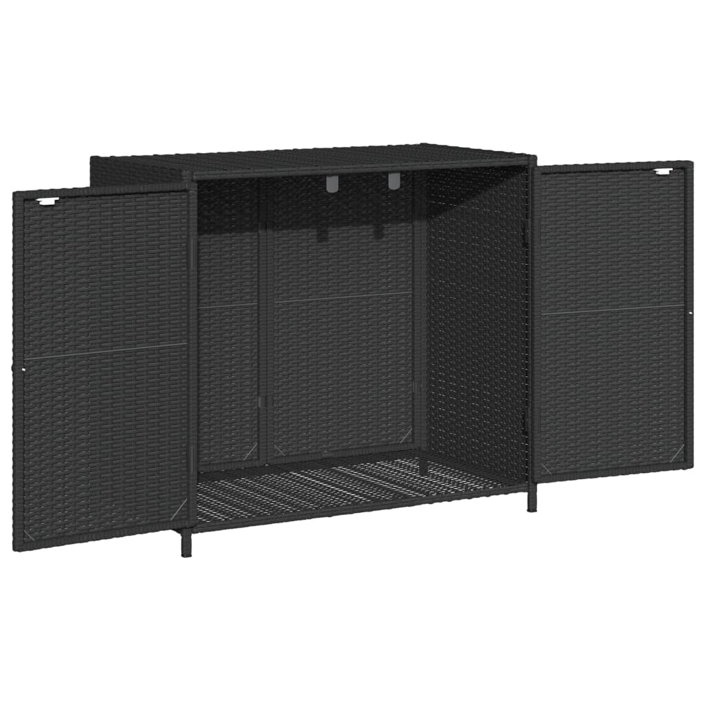 Armadietto Portaoggetti da Giardino Nero 83x45x76 cm Polyrattan