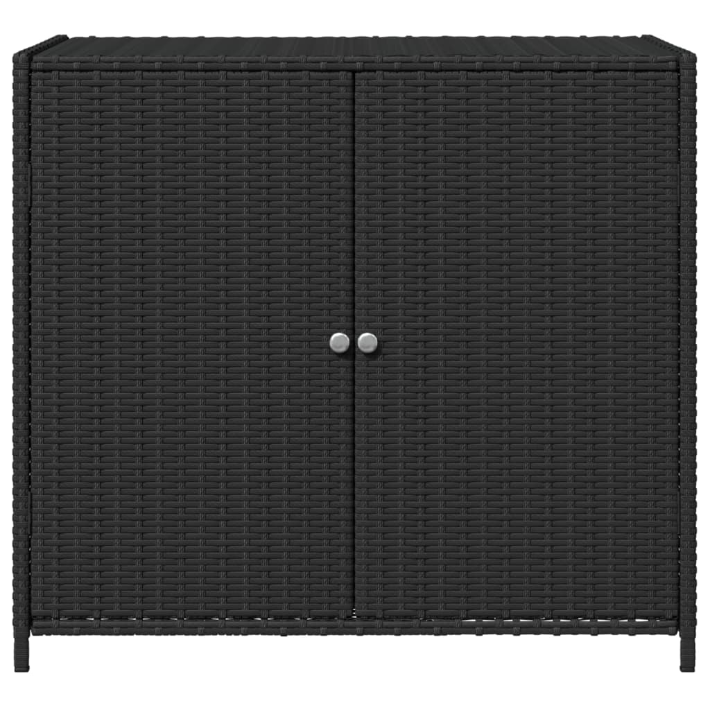 Armadietto Portaoggetti da Giardino Nero 83x45x76 cm Polyrattan