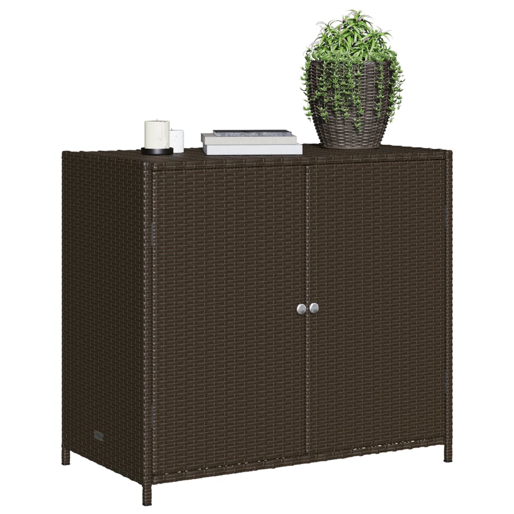 Armadietto Portaoggetti Giardino Marrone 83x45x76 cm Polyrattan