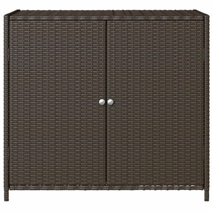 Armadietto Portaoggetti Giardino Marrone 83x45x76 cm Polyrattan