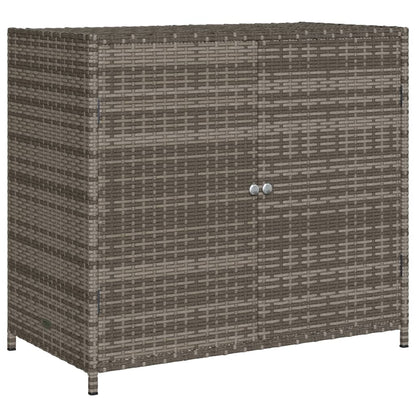 Armadietto Portaoggetti Giardino Grigio 83x45x76 cm Polyrattan - homemem39