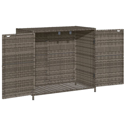 Armadietto Portaoggetti Giardino Grigio 83x45x76 cm Polyrattan - homemem39