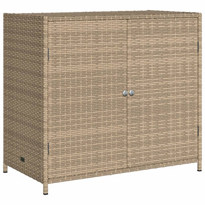 Armadietto Portaoggetti Giardino Beige 83x45x76 cm Polyrattan