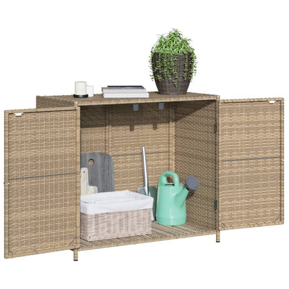 Armadietto Portaoggetti Giardino Beige 83x45x76 cm Polyrattan