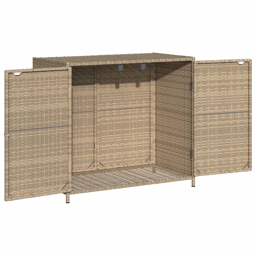 Armadietto Portaoggetti Giardino Beige 83x45x76 cm Polyrattan