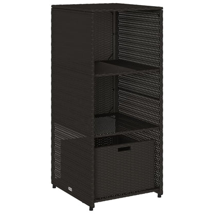 Armadietto Portaoggetti da Giardino Nero 50x55x115cm Polyrattan - homemem39