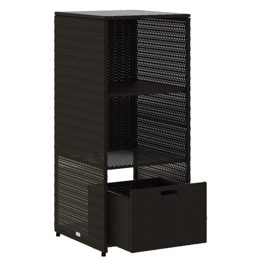 Armadietto Portaoggetti da Giardino Nero 50x55x115cm Polyrattan - homemem39