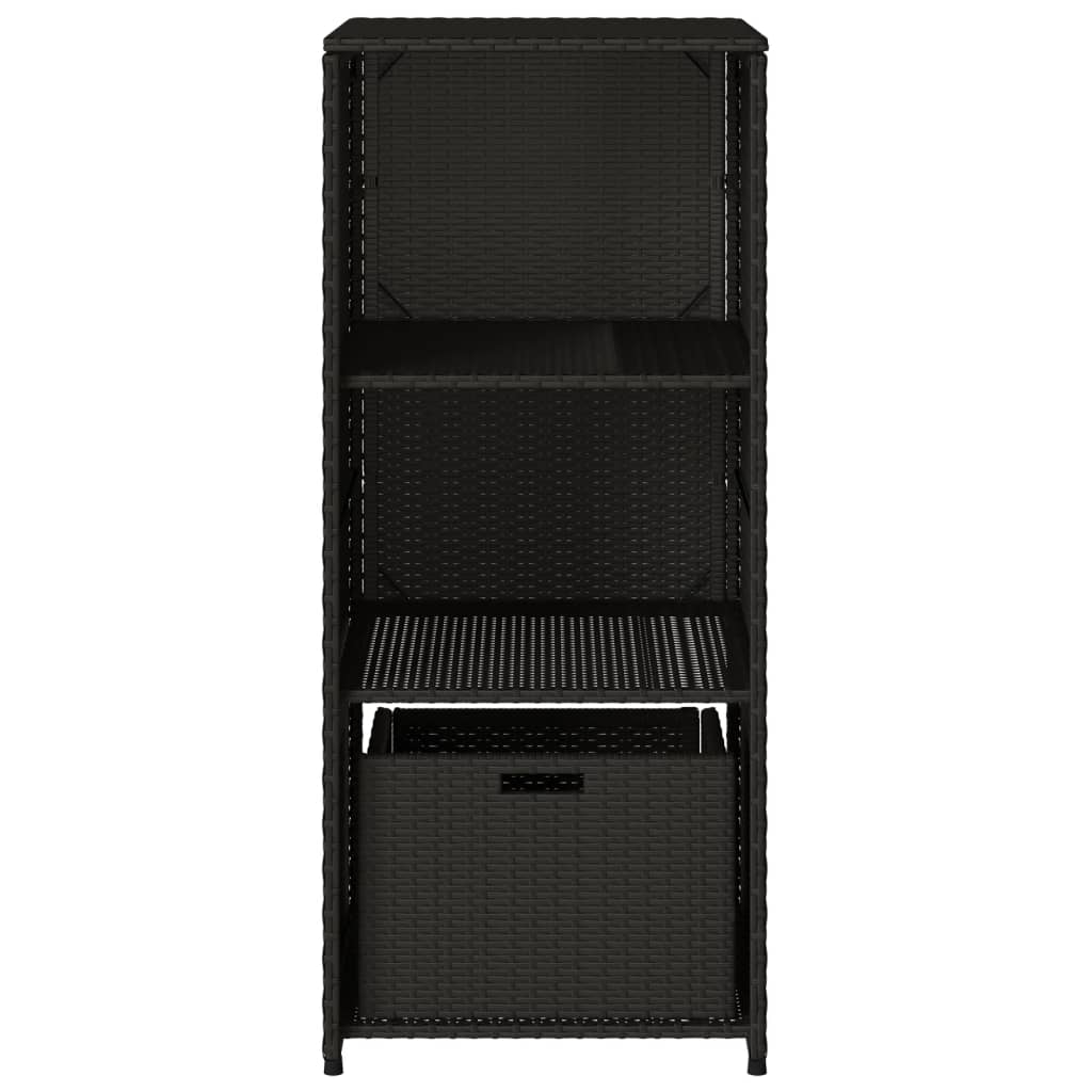 Armadietto Portaoggetti da Giardino Nero 50x55x115cm Polyrattan - homemem39