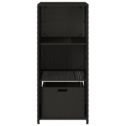 Armadietto Portaoggetti da Giardino Nero 50x55x115cm Polyrattan - homemem39