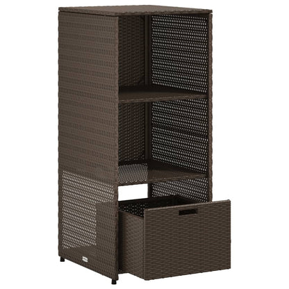 Armadietto Portaoggetti Giardino Marrone 50x55x115cm Polyrattan - homemem39