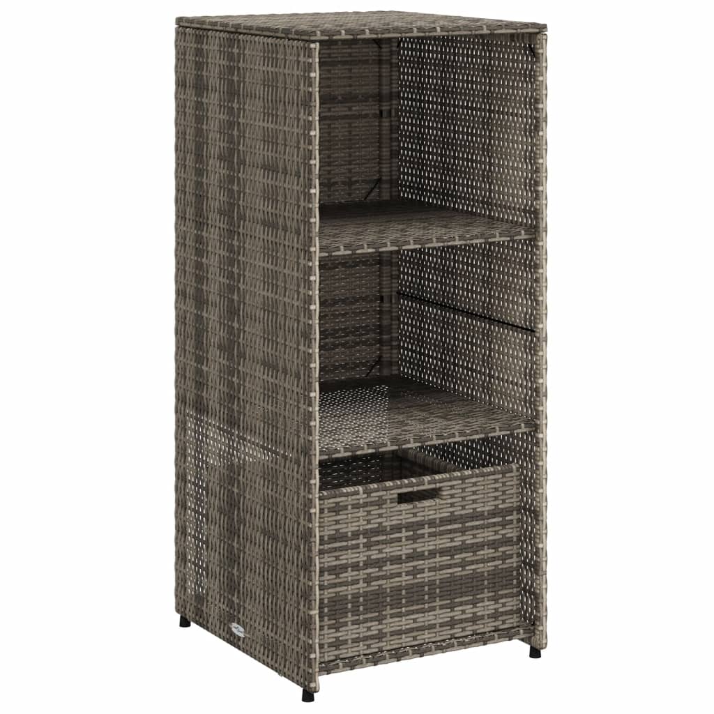 Armadietto Portaoggetti Giardino Grigio 50x55x115cm Polyrattan - homemem39