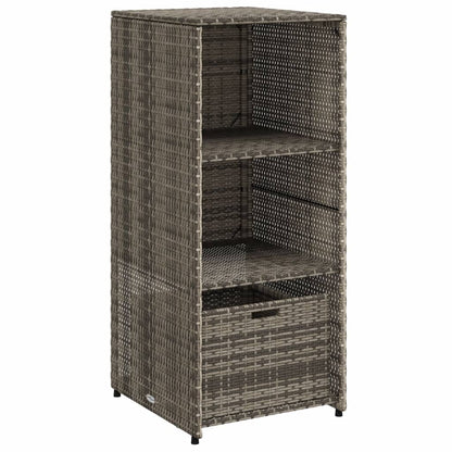 Armadietto Portaoggetti Giardino Grigio 50x55x115cm Polyrattan - homemem39
