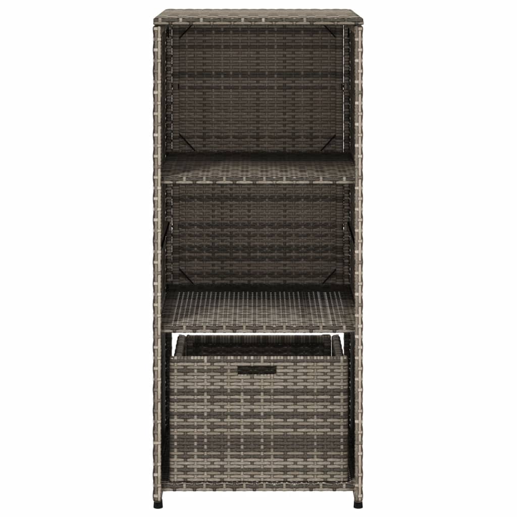 Armadietto Portaoggetti Giardino Grigio 50x55x115cm Polyrattan - homemem39