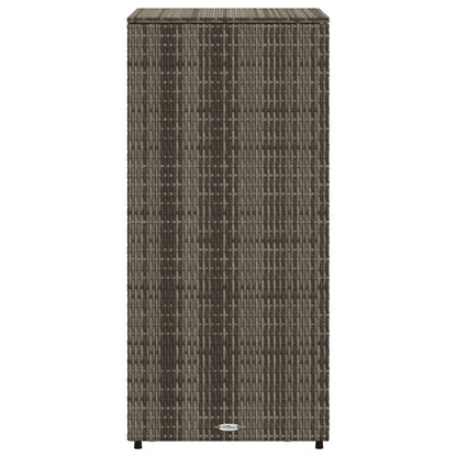 Armadietto Portaoggetti Giardino Grigio 50x55x115cm Polyrattan - homemem39