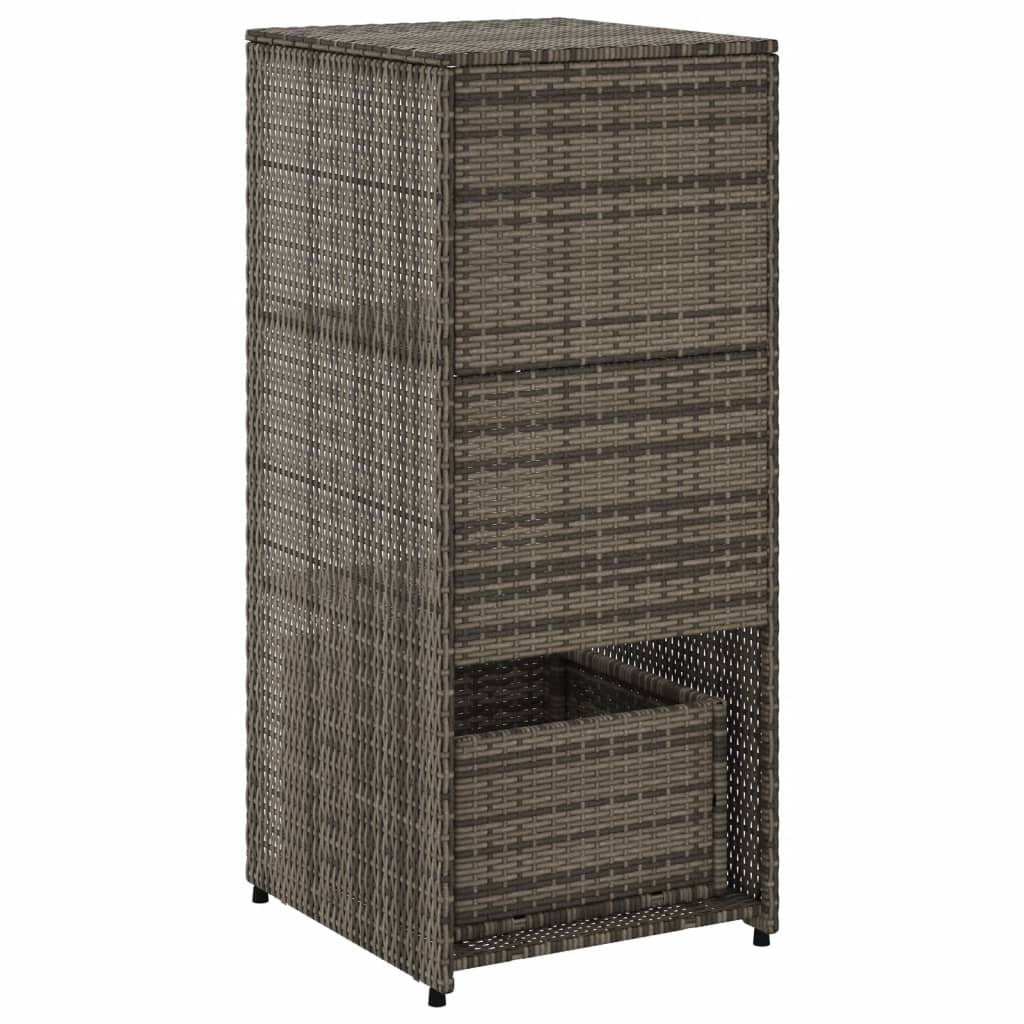 Armadietto Portaoggetti Giardino Grigio 50x55x115cm Polyrattan - homemem39