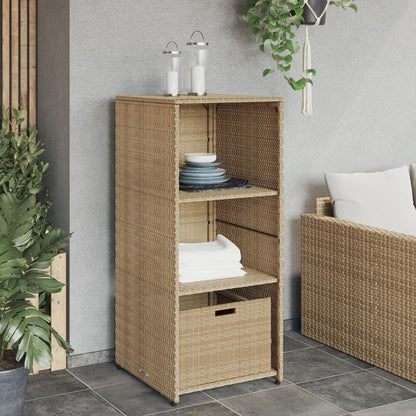 Armadietto Portaoggetti Giardino Beige 50x55x115cm Polyrattan - homemem39