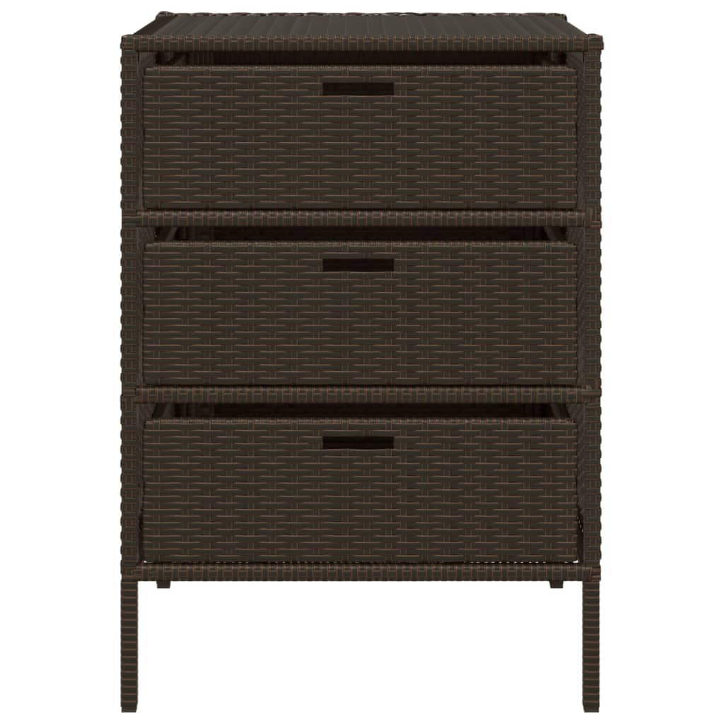 Armadietto Portaoggetti Giardino Marrone 55x59x80cm Polyrattan - homemem39