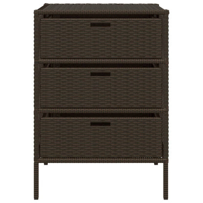 Armadietto Portaoggetti Giardino Marrone 55x59x80cm Polyrattan - homemem39