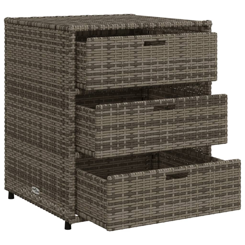 Armadietto Portaoggetti Giardino Grigio 55x59x69cm Polyrattan - homemem39