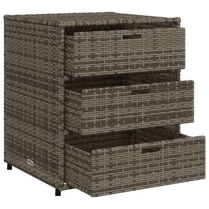 Armadietto Portaoggetti Giardino Grigio 55x59x69cm Polyrattan - homemem39