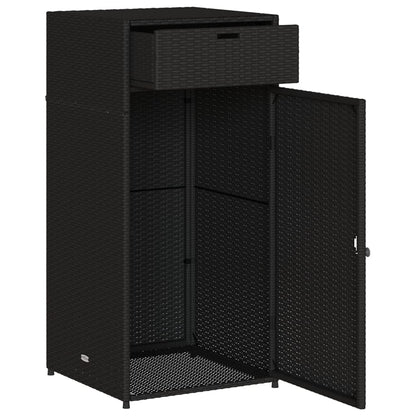 Armadietto Portaoggetti da Giardino Nero 55x55x111cm Polyrattan - homemem39