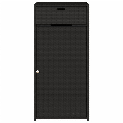 Armadietto Portaoggetti da Giardino Nero 55x55x111cm Polyrattan - homemem39