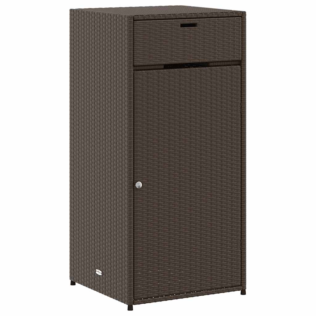 Armadietto Portaoggetti Giardino Marrone 55x55x111cm Polyrattan - homemem39