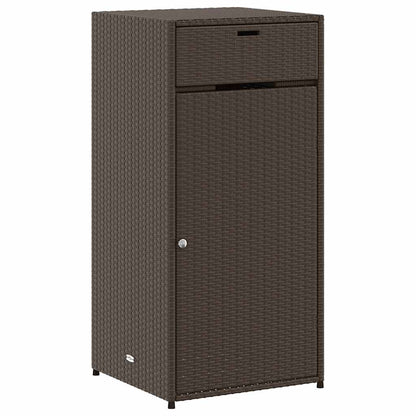Armadietto Portaoggetti Giardino Marrone 55x55x111cm Polyrattan - homemem39