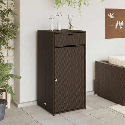 Armadietto Portaoggetti Giardino Marrone 55x55x111cm Polyrattan - homemem39