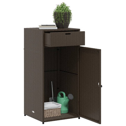 Armadietto Portaoggetti Giardino Marrone 55x55x111cm Polyrattan - homemem39