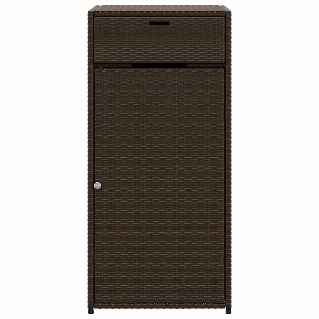 Armadietto Portaoggetti Giardino Marrone 55x55x111cm Polyrattan - homemem39