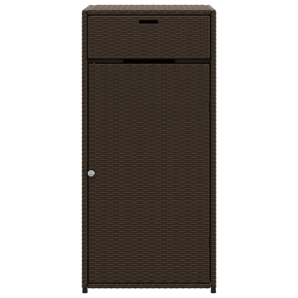 Armadietto Portaoggetti Giardino Marrone 55x55x111cm Polyrattan - homemem39