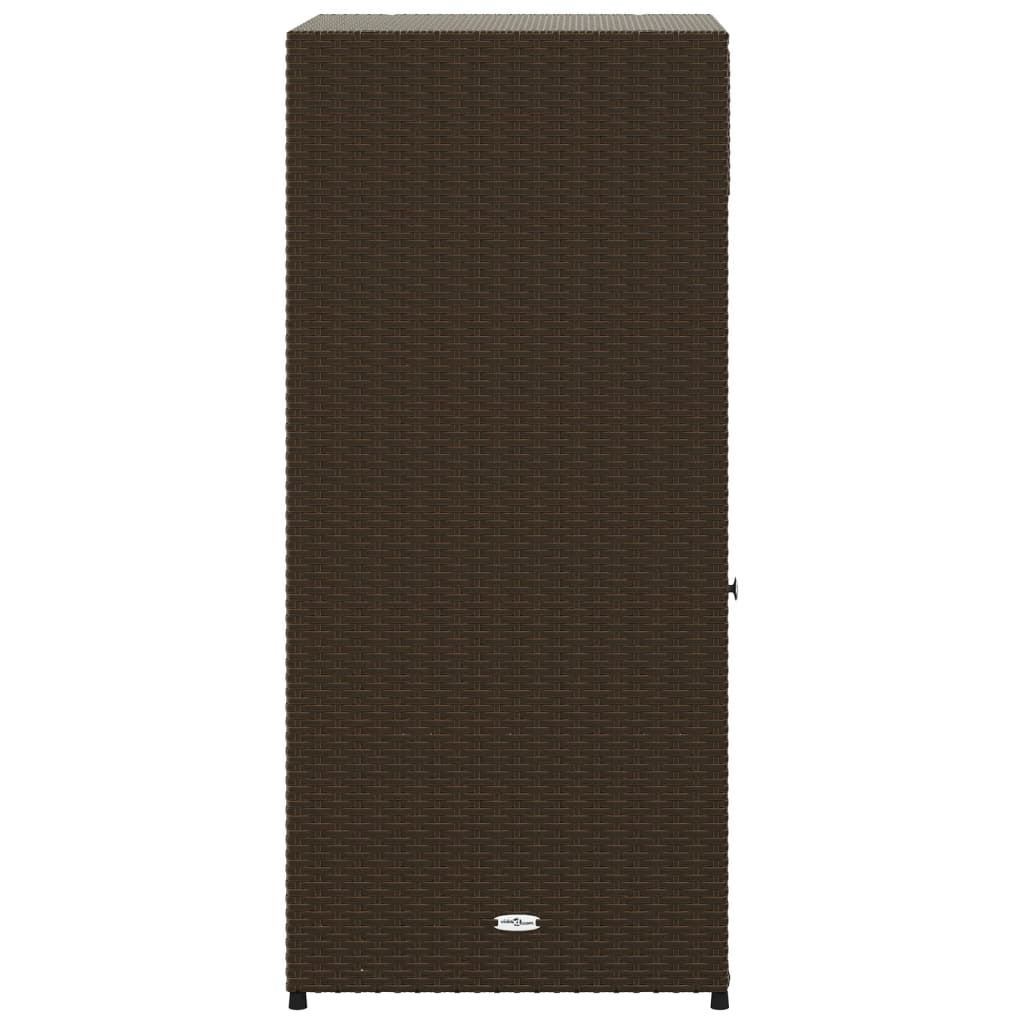 Armadietto Portaoggetti Giardino Marrone 55x55x111cm Polyrattan - homemem39
