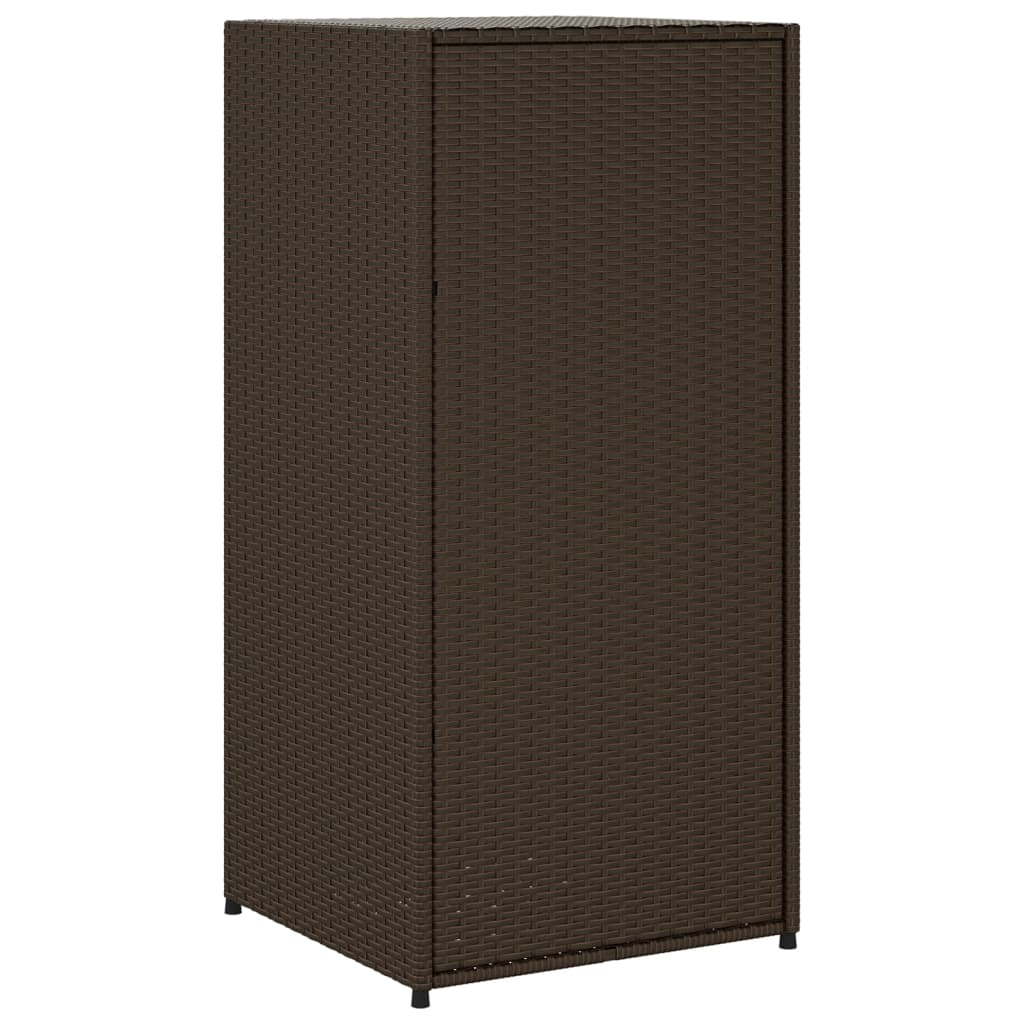 Armadietto Portaoggetti Giardino Marrone 55x55x111cm Polyrattan - homemem39