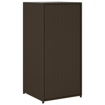 Armadietto Portaoggetti Giardino Marrone 55x55x111cm Polyrattan - homemem39