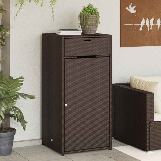 Armadietto Portaoggetti Giardino Marrone 55x55x111cm Polyrattan - homemem39