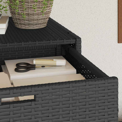 Armadietto Portaoggetti Giardino Nero 105x55x113cm Polyrattan - homemem39