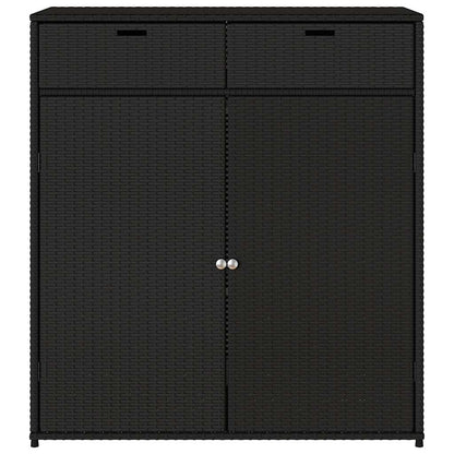 Armadietto Portaoggetti Giardino Nero 105x55x113cm Polyrattan - homemem39