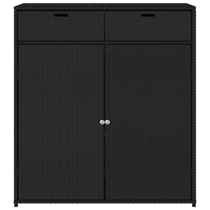 Armadietto Portaoggetti Giardino Nero 105x55x113cm Polyrattan - homemem39