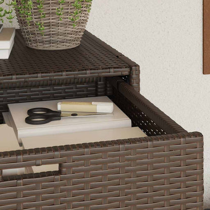 Armadietto Portaoggetti Giardino Marrone 105x55x113 Polyrattan - homemem39