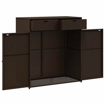 Armadietto Portaoggetti Giardino Marrone 105x55x113 Polyrattan - homemem39