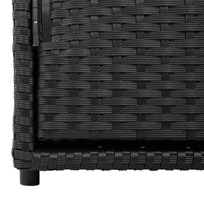 Armadietto Portaoggetti Giardino Nero 110x55x60,5cm Polyrattan