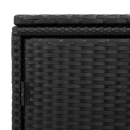 Armadietto Portaoggetti Giardino Nero 110x55x60,5cm Polyrattan